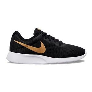 Nike Tanjun Black with Gold sneakers